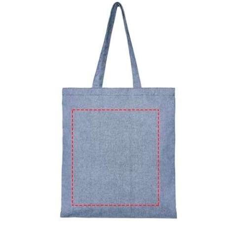 Draagtas gemaakt van 210 g/m² gerecycled katoen polyester mix. Gerecycled katoen wordt vervaardigd uit voor consumenten bestemd afval dat in textielfabrieken tijdens het snijproces wordt geproduceerd. Deze tas is gemakkelijk op te vouwen. De perfecte metgezel voor verschillende activiteiten, zoals boodschappen doen, dagtochten of knutselprojecten. Door de aard van het productieproces kunnen er kleine variaties zijn in de kleur van het daadwerkelijke product. Lengte van de hengels is 31 cm. Geschikt tot 5 kg gewicht.