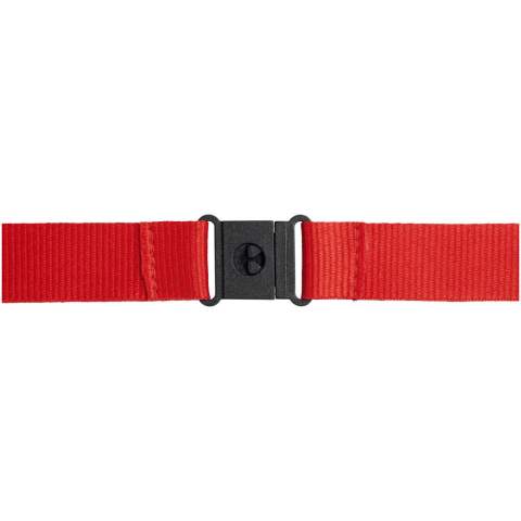 The Yogi lanyard is a good choice for various events and employee badges. This strong polyester lanyard with a practical detachable buckle is also great for attaching ID cards and keys. For extra safety measures the breakaway closure is released when force is applied. The Yogi lanyard is available in several colours.