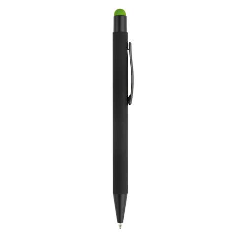 Stylo bille en métal élégant avec finitions noires. Le stylo bille peut être gravé au laser et le logo apparaîtra dans la couleur de la pointe du stylet. Couleur d'écriture: bleu.