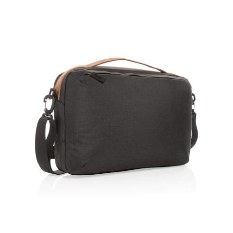 Sacoche d'ordinateur au design minimaliste et élégant. Le compartiment principal dispose d'une poche à ordinateur portable de 15,6” et 2 poches ouvertes en maille. Poche à fermeture à zip à l'avant. Sur le dessous, vous trouverez une poignée PU. Les matériaux extérieurs sont fabriqués en polyester recyclé.  Avec traceur AWARE™ qui prouve l'utilisation réelles des matériaux recyclés. Chaque sac a réutilisé 8,75 bouteilles en PET 0,5L. 2% de chaque produit IMPACT vendu sera reversé à Water.org.<br /><br />FitsLaptopTabletSizeInches: 15.6<br />PVC free: true