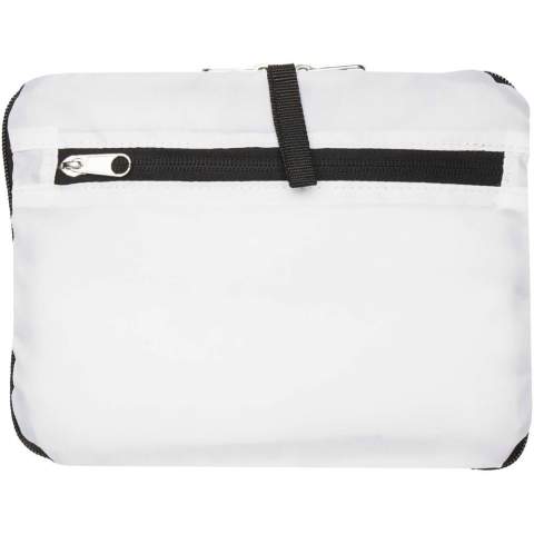 Designed for convenience and practicality, this lightweight yet durable backpack adapts to your needs by folding neatly into a compact pouch with a webbing loop to hang or carry easily, making it perfect for travellers, hikers, and everyday use. Featuring a zipped main compartment, a zipped front pocket, two side pockets, and adjustable shoulder straps. Made of PVC free recycled polyester. Volume capacity: 15 litres.