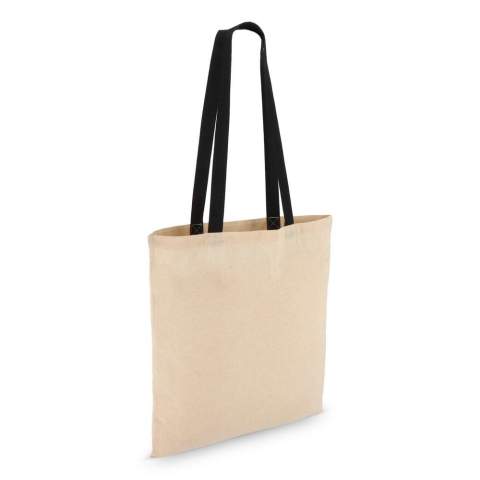 Klassische Tragetasche aus 140 g/m² Baumwolle mit natürlichem Körper und kontrastfarbenen Griffen. Lange Griffe für bequemes Tragen über der Schulter. Oeko-Tex®-zertifiziert. Ideal für Veranstaltungen, den Einzelhandel oder den täglichen Gebrauch.
