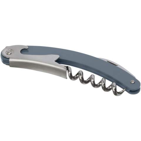 Kellnermesser aus Edelstahl mit farbigem Körper mit Folienschneider und Flaschenöffner.