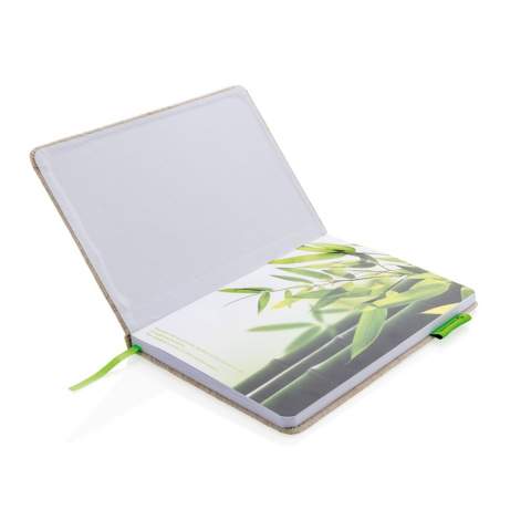Zurück zur Natur mit diesem Jute Notizbuch. Das Notizbuch verfügt über ein elastisches Verschlussband sowie einem Lesezeichenband. 80 Blätter /160 Seiten liniertes Papier aus Bambus.<br /><br />NotebookFormat: A5<br />NumberOfPages: 160<br />PaperRulingLayout: Linierte Seiten