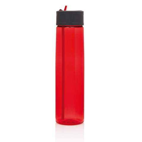 Tritan bottle with easy to use straw including carrying hook. BPA free. Capacity: 750ml.
