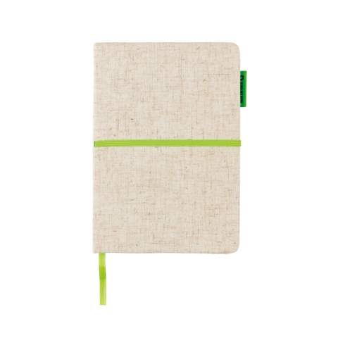 Terug naar de natuur met dit jute katoenen notitieboek met 80 vellen/160 pagina's bamboepapier. Met elastische band en bladwijzerlint.<br /><br />NotebookFormat: A5<br />NumberOfPages: 160<br />PaperRulingLayout: Gelinieerde pagina's