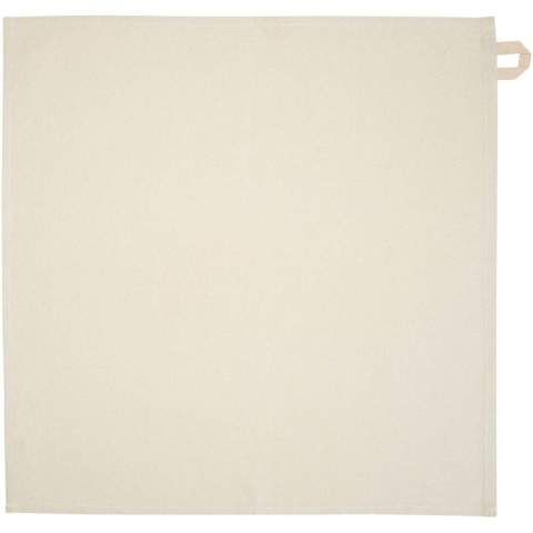 Kitchen towel crafted from 100% GRS certified 200 g/m² recycled cotton, featuring a distinctive contrasted loop. Towel size: 50 x 50 cm.