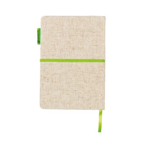 Back to nature with this jute notebook with 80 sheets/160 pages of bamboo paper. Elastic band and bookmark ribbon.<br /><br />NotebookFormat: A5<br />NumberOfPages: 160<br />PaperRulingLayout: Lined pages