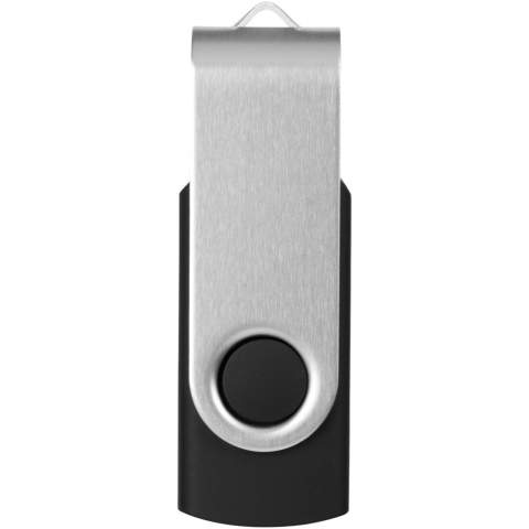 With the Rotate-basic 2GB flash drive it's easy and secure to share, move, and back up your files. The plastic flash drive features a 360-degree rotating and lightweight aluminium body that facilitates opening and closing and protects the drive when not in use. Plug and play technology - compatible with Windows and MacOS operating systems. USB 2.0 with a write speed of 2.92 MB/s and a read speed of 9.76 MB/s. The USB stick is available in different colours and offers various possibilities for printing any logo.   