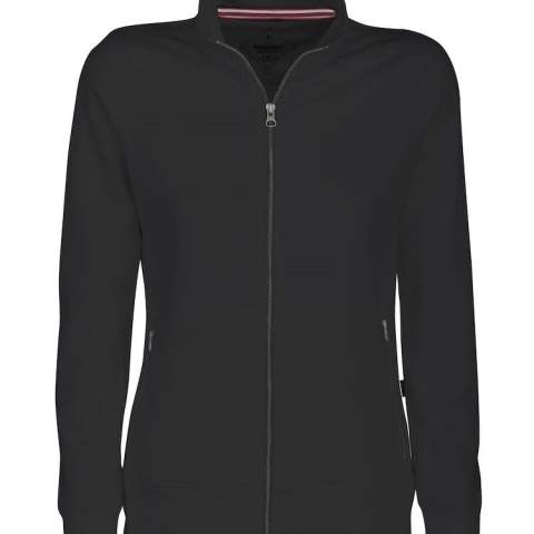 Sweatshirt met lange ritssluiting in zware jersey kwaliteit met ongeborstelde binnenkant. Contrasterend en decoratief lint in de nek, aan de binnenzijde langs de ritssluiting en als zijlabel aan de boord onderaan. Zijzakken met ritssluiting en halvemaanvormige<br /><br />nek met geprint label. 1x1 rib met elastaan aan de kraag, manchetten en boord onderaan.