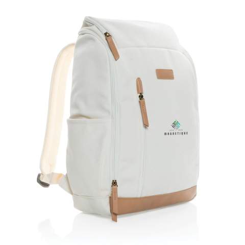 Sac à dos ordinateur en toile composé de 60% coton recyclé et 40% polyester recyclé avec doublure en polyester recyclé 150D. Avec poche frontale verticale profonde et une fermeture à zip qui révèle un intérieur spacieux avec un compartiment pour ordinateur portable 15". Le traceur AWARE™ qui prouve l'utilisation authentique de la toile recyclée. 2% de chaque vente de produit Impact vendu sera versée en don à Water.org.<br /><br />FitsLaptopTabletSizeInches: 15.0<br />PVC free: true