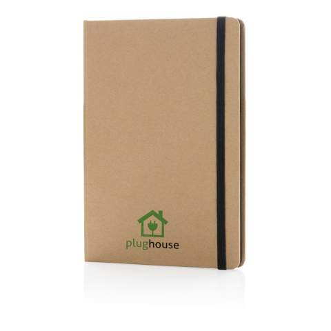 Kraft cover notebook with recycled paper. 72 sheets/144 pages of 70 g/m2 paper. Cream coloured paper. Elastic band and bookmark ribbon.<br /><br />NotebookFormat: A5<br />NumberOfPages: 144<br />PaperRulingLayout: Lined pages