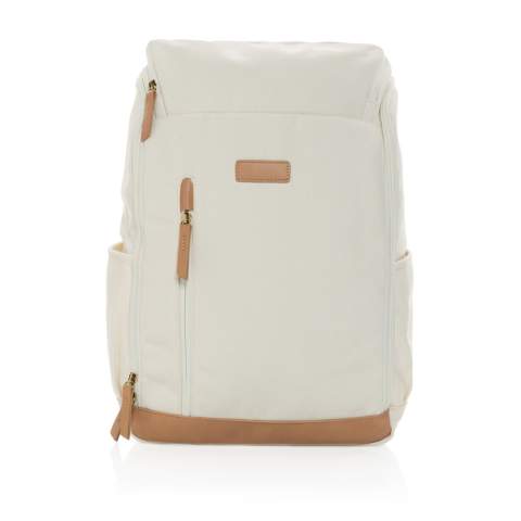 Sac à dos ordinateur en toile composé de 60% coton recyclé et 40% polyester recyclé avec doublure en polyester recyclé 150D. Avec poche frontale verticale profonde et une fermeture à zip qui révèle un intérieur spacieux avec un compartiment pour ordinateur portable 15". Le traceur AWARE™ qui prouve l'utilisation authentique de la toile recyclée. 2% de chaque vente de produit Impact vendu sera versée en don à Water.org.<br /><br />FitsLaptopTabletSizeInches: 15.0<br />PVC free: true