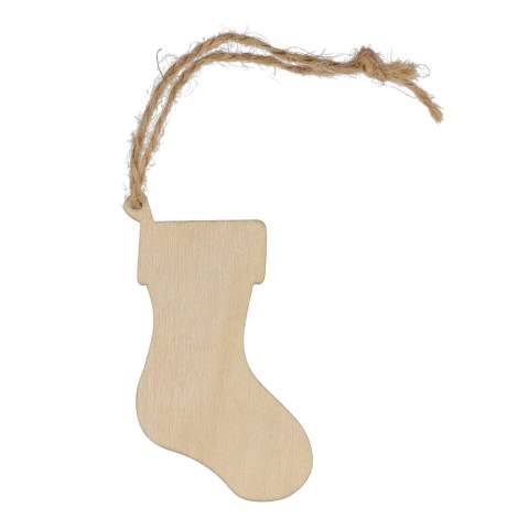 Célébrez la saison avec cette charmante décoration en bois en forme de bas. Sa forme classique et son large espace de marquage en font un objet parfait pour la personnalisation, la création d'un souvenir unique pour les fêtes de fin d'année et un cadeau bien pensé.  Idéal pour décorer les arbres de Noël, les couronnes ou les expositions festives.