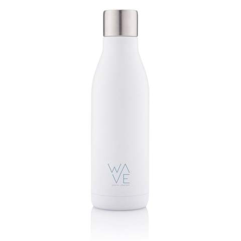This UV-C steriliser vacuum stainless steel bottle uses intelligent UV-C LED technology to clean the inner surfaces of the bottle by eliminating odour-causing bacteria and viruses in about 5 minutes. Beautifully designed. Keep your water cold for up to 15 hours and hot for up to 5 hours with double wall insulated stainless steel construction. Comes with USB rechargeable 180 mAh Li-polymer battery, which enables you to sterilise your bottle up to 14 times on a full charge. Capacity 500ml. BPA free.<br /><br />HoursHot: 5<br />HoursCold: 15