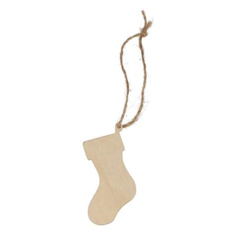 Célébrez la saison avec cette charmante décoration en bois en forme de bas. Sa forme classique et son large espace de marquage en font un objet parfait pour la personnalisation, la création d'un souvenir unique pour les fêtes de fin d'année et un cadeau bien pensé.  Idéal pour décorer les arbres de Noël, les couronnes ou les expositions festives.