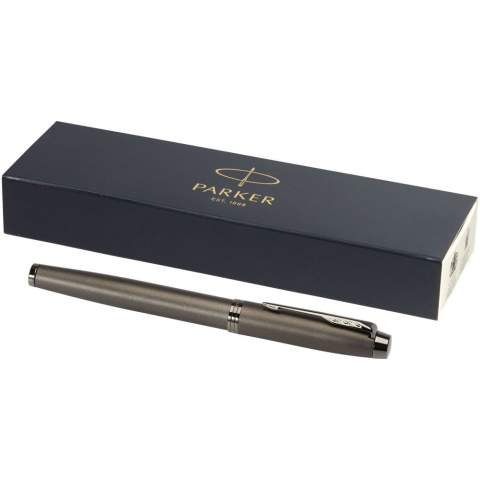 Highly professional and reliable. An ideal partner with unlimited potential, Parker IM is all at once smart, polished and established. With a durable stainless steel nib and finishes that echo the Parker legacy, every detail of this fountain pen is refined to deliver a writing experience that is always dependable. Includes a Parker gift box. Delivered with one cartridge. Exclusive design. Pen ink colour: Black.