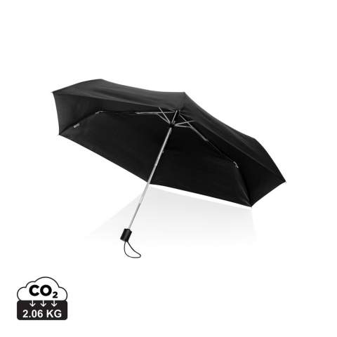 This Swiss Peak Aware™ RPET Ultra-light full auto 20.5”umbrella offers durable weather protection in an ultralight, collapsible form. This portable 3 section auto open/close mini umbrella is the perfect size to keep in your purse or car for a weather emergency. Aluminium frame, fibreglass ribs with ABS handle. With AWARE™ tracer that validates the genuine use of recycled materials. This umbrella canopy has saved 3.2 litres of water, is made of 5.4 PET bottles (500ml). 2% of proceeds of each Impact product sold will be donated to Water.org.<br /><br />UmbrellaMechanism: Automatic Open/Close