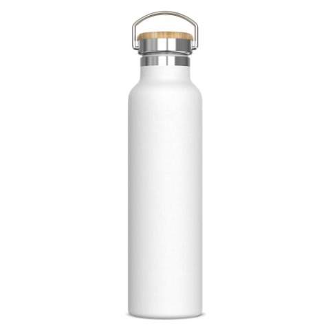 Double walled vacuum insulated drinking bottle. This 100% leak-proof bottle keeps drinks at the same tempreture for longer thanks to the vacuum in between the walls. Drinks will stay warm for up to 12 hours and/or cold up to 24 hours. Powder coating for a premium look. Comes packaged in a gift box.