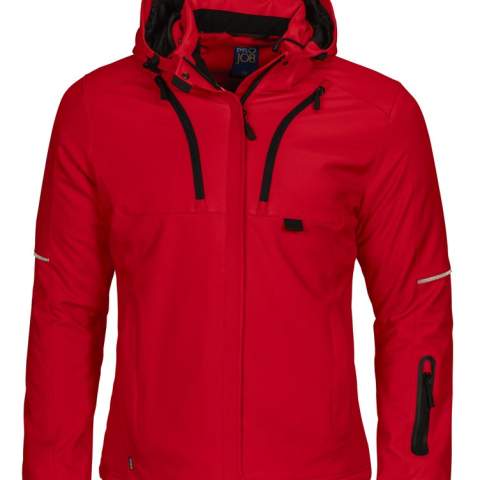 • functionele drielagige softshell voor dames<br />• gewatteerde voering<br />• wind- en waterafstotend<br />• afneembare en verstelbare capuchon<br />• twee schuinlopende, verticale borstzakken, de linker met telefoonzakje<br />• twee zijzakken met ritssluiting<br />• mouwzakje met ritssluiting<br />• ventilatiegaten met ritssluiting onder de armen<br />• verlengd rugpand<br />• reflecterende biezen op de mouwen en rug<br />• met fleece gevoerde kraag en zijzakken<br />• aanpasbare taille met trekkoord<br />• aanpasbare manchetten met velcro<br />• WP 8000, MVP 8000