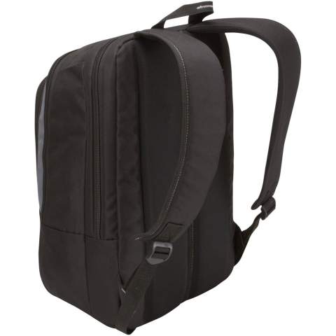 Exclusive design backpack with dedicated laptop compartment holds up to 17" widescreen laptops. Expansive interior storage holds books, files and folders. Organization panel stores your portable electronics, pens and more. Speed Pocket™ - A quick access, secure place to put valuables (watch, keys, cell phone etc.) prior to passing through airport security. External mesh pocket. Capacity: 25 litres.