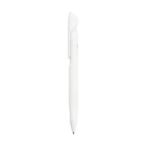 Blauwschrijvende balpen van het merk Senator®. Gemaakt van 95% R-ABS gerecycled materiaal en mooi gepolijst. De pen heeft een opvallend design door de bijzondere clip en het doordachte puntstuk met ergonomische grip. Made in Germany.  Lichte oneffenheden in het oppervlak van het gerecyclede materiaal zijn mogelijk.