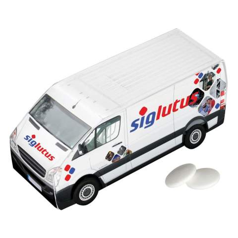 Delivery truck all-over full color printed, filled with approx. 100 grams of Imperiales peppermint