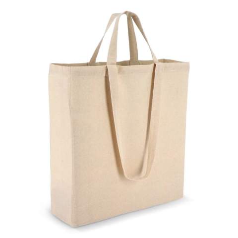 Vielseitige Tote aus 140 g/m² Baumwolle in Naturfarbe mit langen und kurzen Griffen für flexible Tragemöglichkeiten. Oeko-Tex®-zertifiziert. Ideal für den Einzelhandel, Veranstaltungen oder den täglichen Gebrauch.
