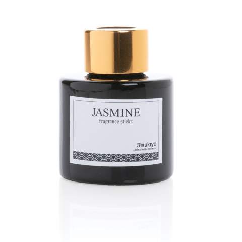 Les bâtonnets dégagent un subtil  parfum de jasmin. Ukiyo signifie vivre l'instant présent, profitez et chérissez chaque moment précieux ! Emballé dans une boîte cadeau. Capacité 50ml.