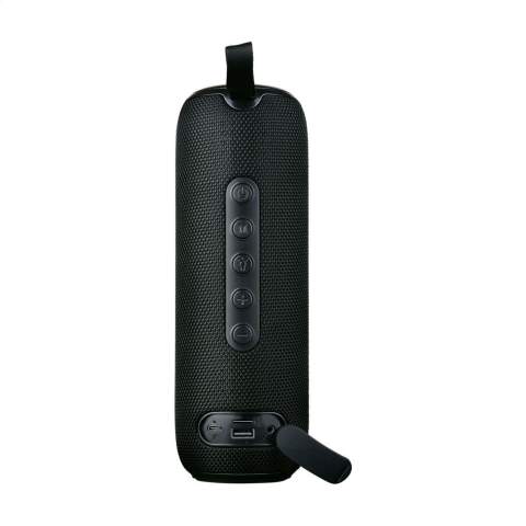 Portable, wireless 10W Bluetooth (5.3) speaker with RGB 24-LED light. This compact but powerful party box has dual 5W speakers. It is designed to be taken anywhere and provides impressive sound, adds extra dimension to your party and creates an unforgettable atmosphere. The speaker is equipped with RGB LED lighting that lights up in 8 different colours and reacts to the music. In addition to Bluetooth, this music box is also compatible with AUX, USB-C and TF cards. This allows you to play music from different sources, so you can always listen to your favourite songs. Compatible with both Android and iOS devices and easy to operate. Charging time 5 hours. At 70% volume and without using the RGB light, the party box has a battery life of 2.5 hours. With the light on, the speaker lasts 2 hours. Input: 5V/1A. Charging port: USB-C. Wireless range up to 10 metres. Includes carrying loop, built-in Li-Ion battery 2x 1200mAh, USB-USB-C charging cable and user manual. Packed individually.