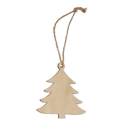 Feiern Sie die Saison mit diesem charmanten Holzornament in Form eines Baumes. Die klassische Form und der großzügige Platz für das Branding machen es perfekt für die Personalisierung, um ein einzigartiges Andenken an die Feiertage zu schaffen und ein durchdachtes Geschenk zu machen.  Ideal für die Dekoration von Weihnachtsbäumen, Kränzen oder festlichen Auslagen.