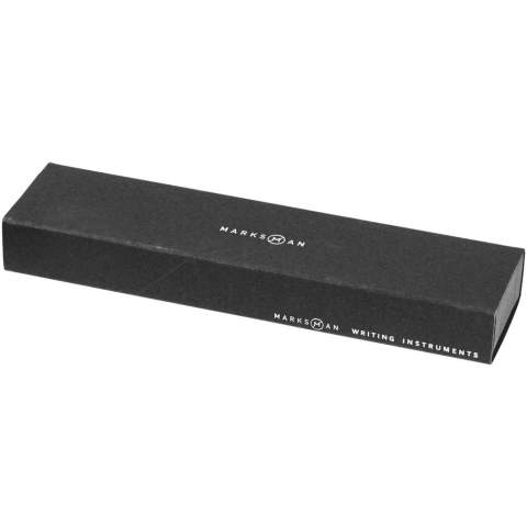 Exclusive design stylus ballpoint pen with stylish patterned lower barrel. Incl. premium quality black ink refill and packed in a Marksman gift box..