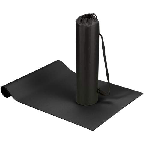 Bequeme Yoga- und Fitnessmatte mit Diamantmuster und rutschfester Oberfläche. Inklusive Polyester Tragetasche mit Kordelzug und verstellbaren Schulterriemen. Mattengröße: 60x170x0,5cm.