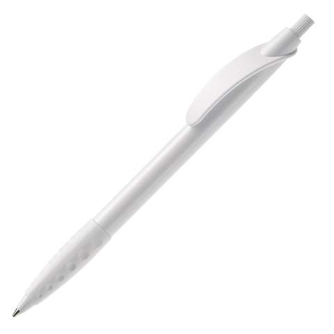 Stylo bille TOPPOINT clip courbé et grip caoutchouc. Fabriqué en Europe. Couleurs opaques. Stylo équipé d’une cartouche d’ encre X20 bleu pour 2,5 km de plaisir d’écrire. Marquage en tampographie et serigraphie. Tous nos produits sont testés et certifiés, et répondent  aux normes sociales. 