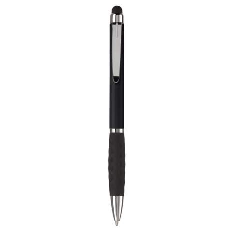 Stylo stylet pour les écrans tactiles design by Toppoint en plastique avec clip métal et grip caoutchouc. Mécanisme twist. Ecriture bleue. Existe en 9 couleurs différentes. Audit BSCI. Tous nos produits sont testés et certifiés, et répondent  aux normes sociales. 