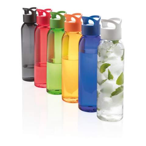AS bottle. BPA-free and re-usable. With carry screw cap. Spill proof. This water bottle is perfect for use at the gym. Cold water and handwash only. Content 650 ml.