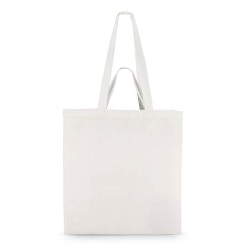 Vielseitige Tote aus 140 g/m² Baumwolle in verschiedenen Farben mit langen und kurzen Henkeln für flexible Tragemöglichkeiten. Oeko-Tex® zertifiziert. Eine praktische Wahl für den Einzelhandel, Veranstaltungen oder den täglichen Gebrauch.
