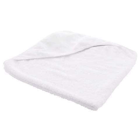 The integrated hood in the towel protects the head and neck from cool draughts and keeps your baby nice and cosy not only while drying off, but also after bathing at home or in the swimming pool. Quick drying and cosy warm thanks to 100% cotton fabric. Finish your baby cape with a cute embroidery.