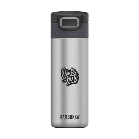 Der ideale Thermobecher der Marke Kambukka® für unterwegs • hervorragende Qualität • attraktives Design • praktische Größe • vakuumisolierter 18/8-Edelstahl • hält Getränke bis zu 9 Stunden warm und bis zu 18 Stunden kalt • 3-in-1-Deckel mit 2 Trinkpositionen: kurz drücken und schnell einen Schluck trinken oder ganz öffnen, um so bequem und ohne Verschütten zu trinken • dank Snapclean® leicht zu reinigen: entfernen Sie den inneren Mechanismus in einer Bewegung. • Universalverschluss: passt auch auf andere Kambukka® Trinkflaschen • der Verschluss ist spülmaschinengeeignet - den Becher mit der Hand spülen • rutschfester Boden • 100% auslaufsicher • Fassungsvermögen 500 ml.      LAGERBESTANDSINFORMATION: Bis zu 1.000 Stück innerhalb von 10 Arbeitstagen verfügbar. Ausnahmen vorbehalten.