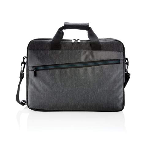 900D laptoptas met hoofdcompartiment voor een 15" laptop. Voorvak met rits voor accessoires. Met versterkte handgrepen en een gevoerde schouderriem die op verschillende manieren kan worden gebruikt. PVC vrij.<br /><br />FitsLaptopTabletSizeInches: 15.6<br />PVC free: true