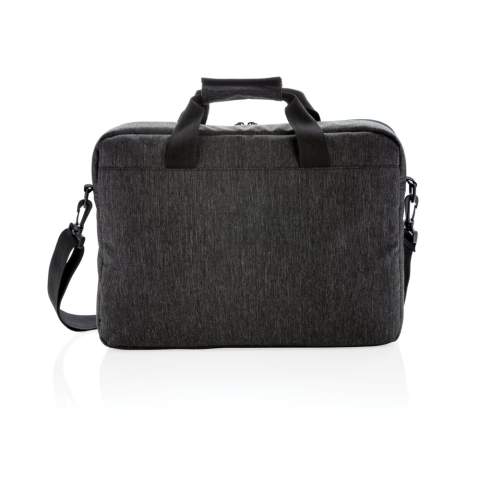 900D laptoptas met hoofdcompartiment voor een 15" laptop. Voorvak met rits voor accessoires. Met versterkte handgrepen en een gevoerde schouderriem die op verschillende manieren kan worden gebruikt. PVC vrij.<br /><br />FitsLaptopTabletSizeInches: 15.6<br />PVC free: true