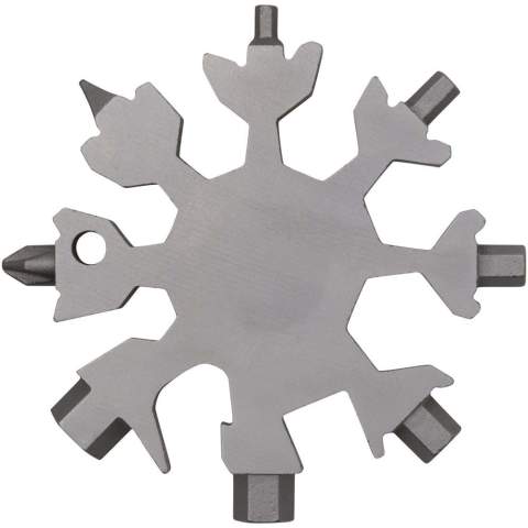 Ein robustes und kompaktes 8-Funktionen-Multitool aus Edelstahl, das am Schlüsselbund getragen werden kann.
