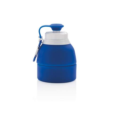 Diese zusammenlegbare Silikonflasche ist nicht nur ein Leichtgewicht, sie lässt sich auch platzsparend verstauen. Für warme und kalte Getränke geeignet. Mit Karabinerhaken, FoodGrade und BPA-frei. Inhalt: 580ml. Nur Handwäsche.