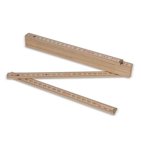 Règle pliante en dix sections d'une longueur totale de 2 mètres. Durable et portable, elle est idéale pour les projets professionnels et de bricolage. La règle est dotée d'un revêtement résistant aux chocs et de charnières en acier inoxydable très solides. Avec schéma angulaire intégré et angle de verrouillage de 180°. Certifiée CE et classe de précision 3. Fabriquée en Europe.