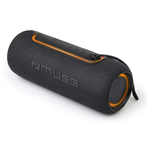 Tough water-resistant (IPX5) wireless speaker with LED details, to enjoy music both indoors and outdoors. The speaker offers a crystal clear sound with a maximum power of 20W. The battery has a large capacity of 3000mAh and can be charged quickly with the USB-C connection. Equipped with hands-free function for easy telephone conversations.