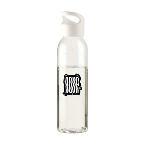 Luxe, herbruikbare waterfles van PCTG SK kunststof. Met praktische schroefdop. Lekvrij. Niet vaatwasserbestendig. Inhoud 650 ml.