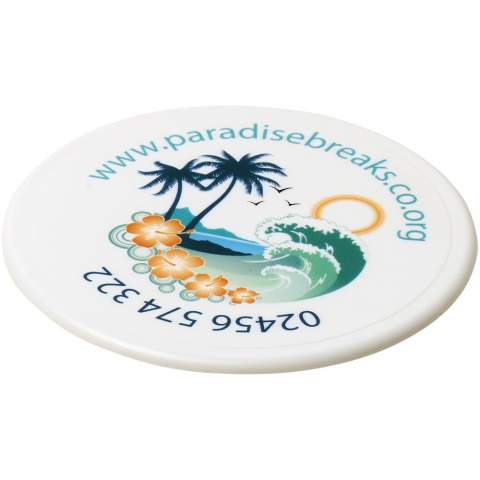 Solid plastic coaster with a bevelled edge. EN12875-1 compliant and dishwasher safe.
