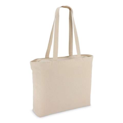 Strapazierfähige Canvas-Tasche aus 320 g/m² Baumwolle mit sicherem Reißverschluss. Robust und geräumig, ideal für den täglichen Gebrauch, Reisen oder Veranstaltungen. Oeko-Tex® zertifiziert für sichere, geprüfte Materialien.