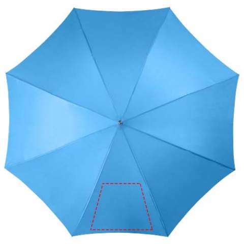 Le parapluie Lisa 23" est un véritable best-seller. Grâce à son système automatique, le parapluie s'ouvre rapidement. Il possède un mât et des baleines en métal, ainsi qu'une poignée en bois qui lui confère un aspect classique. Le parapluie offre de nombreuses possibilités pour ajouter un message promotionnel ou un logo. En outre, le parapluie Lisa est disponible dans une variété de couleurs ou de combinaisons de couleurs. 