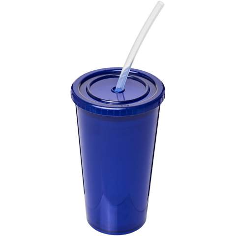 Double-wall translucent insulated tumbler. Supplied with a flexible silicone straw. Volume capacity is 350 ml. Made in the UK.